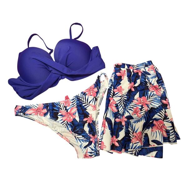 Cute bikini set with matching skirt size XL - Picture 1 of 1